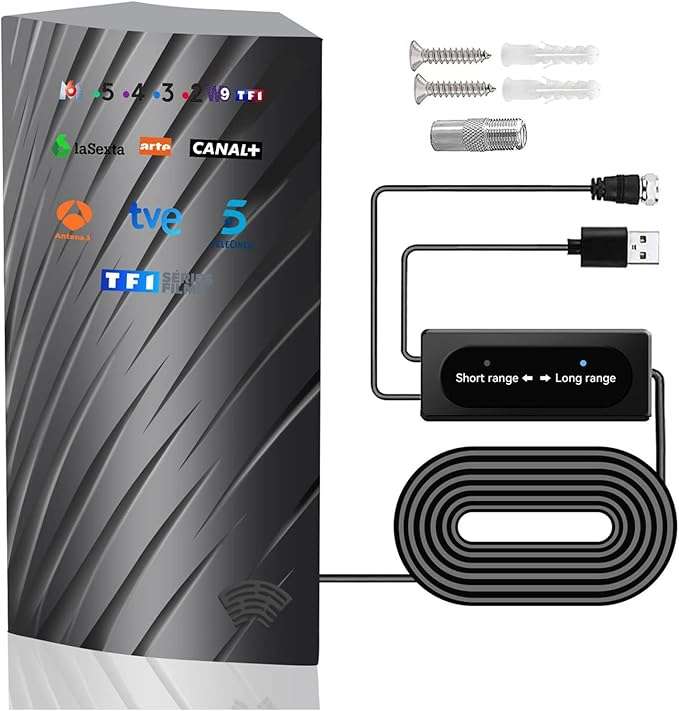 Antena TV exterior e interior